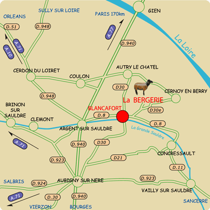 la Bergerie, Plan de situation local